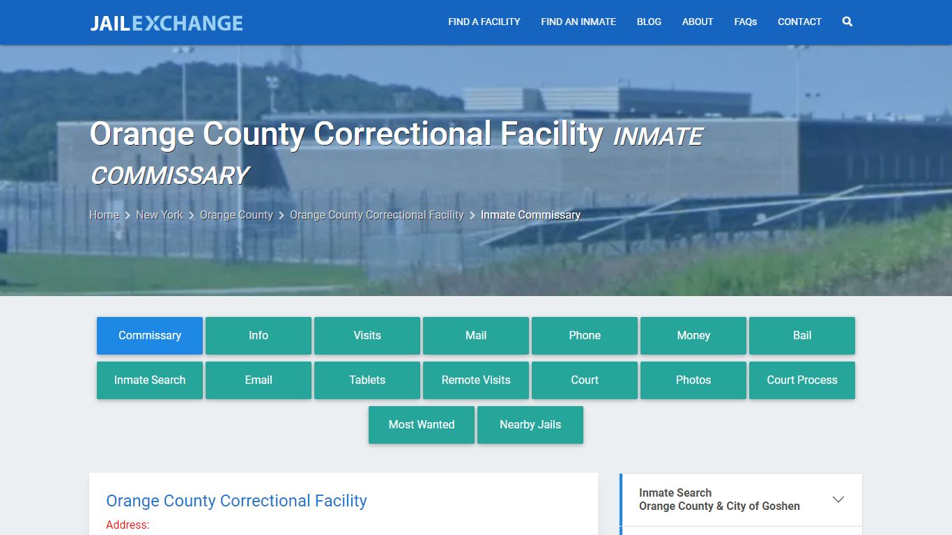 Orange County Correctional Facility Inmate Commissary - Jail Exchange
